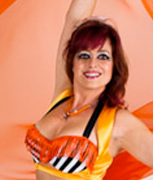 Salome' models the Hoop Unit costume