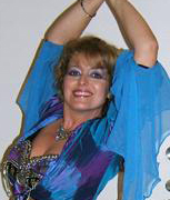 Salome' models a costume